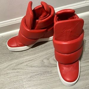 Kid Cudi x Giuseppi Zanotti Red High Top Wedge